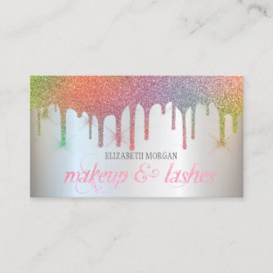 Elegante Regenbogen Glitter Tropfen Professionell  Visitenkarte