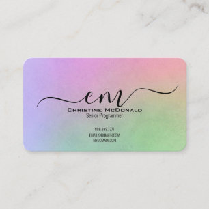 Elegante Regenbogen-Monogramm-Geschäftskarten - ab Visitenkarte