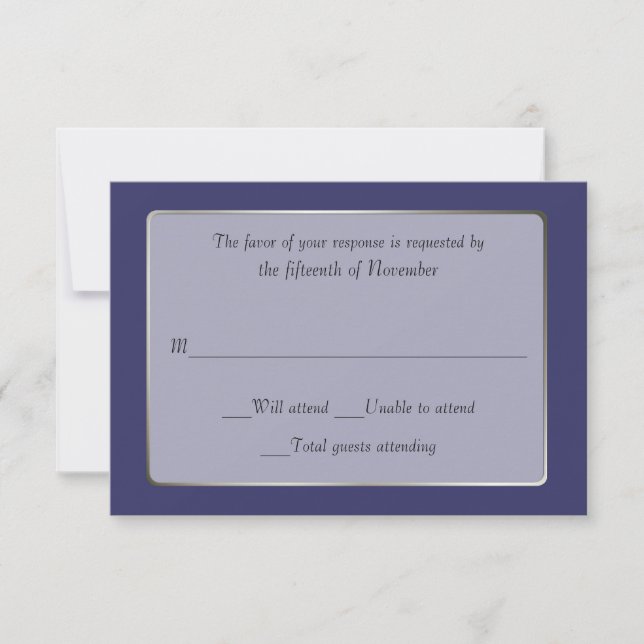 Elegante Regency Custom Wedding Response Card RSVP Karte (Vorderseite)