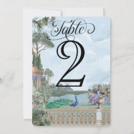 Elegante Regency Era Garden Wedding Tischnummer