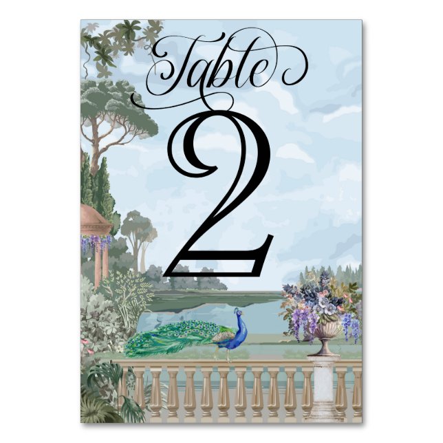 Elegante Regency Era Tischnummer (Vorderseite)