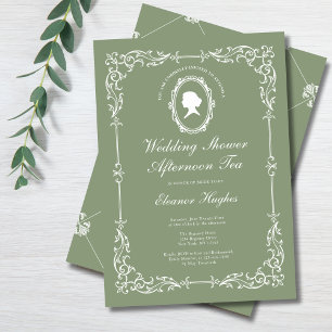 Elegante Regency-Nachmittags-Tea-Hochzeitsdusche Einladung