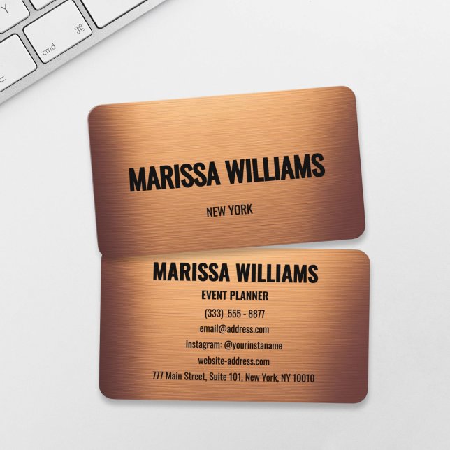 Elegante reiche Copper Gold Moderne Visitenkarte (Von Creator hochgeladen)