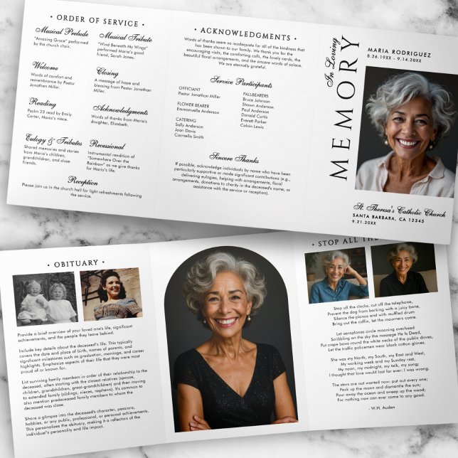 Elegante Reihenfolge der Dienstverpflichtung 6-Fot Dreifach-gefaltete Programmkarte (Von Creator hochgeladen)