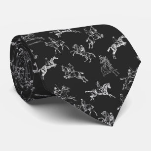 Elegante Reiterei Schwarz Weiß Pferdereiten Krawatte