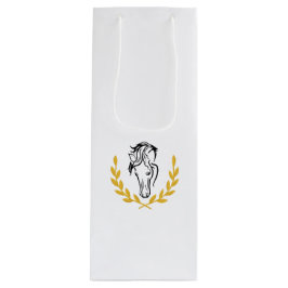 Elegante Reitpferd- und Lorbeer-Weingeschenktasche Geschenktüte Für Weinflaschen