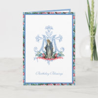 Elegante Religiöse Jungfrau Mary Floral Card