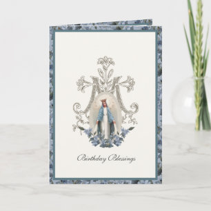 Elegante Religiöse Jungfrau Mary Floral Card Karte