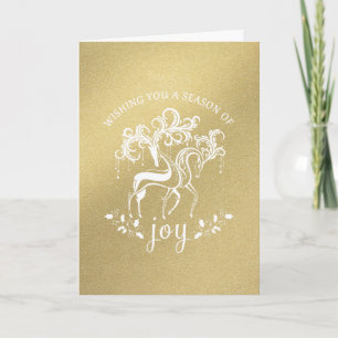 Elegante Ren-Freude-GoldGlitzer-Feiertags-Karte Feiertagskarte