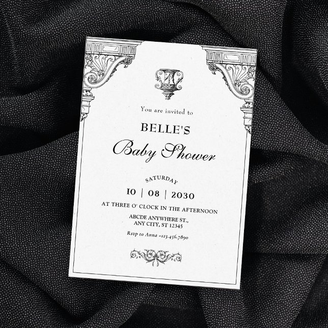 Elegante Renaissance-Architektur Babydusche Einladung (Von Creator hochgeladen)