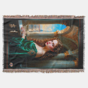 Elegante Renaissance-Frau im grünen Kleid Decke