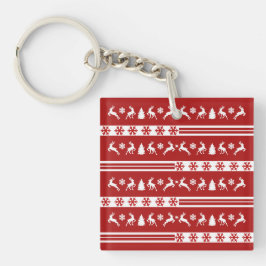 Elegante Rentiers Snowflakes Schlüsselanhänger