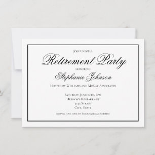 Elegante Rentner-Party in Schwarz und Weiß Einladung