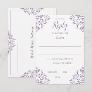 Elegante Reply Card - Nadine (Lavendel) Einladung
