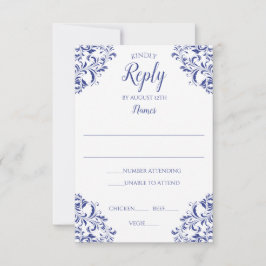 Elegante Reply Card - Nadine (Royal Blue) Einladung