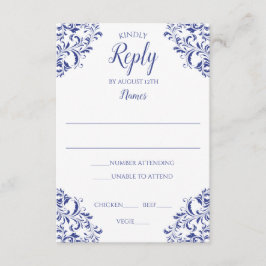 Elegante Reply Card - Nadine (Royal Blue) Einladung