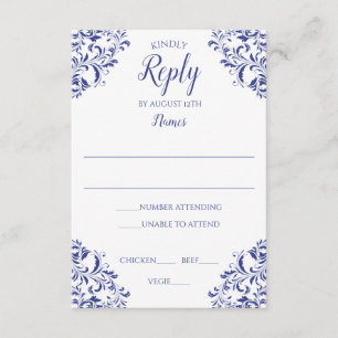 Elegante Reply Card - Nadine (Royal Blue) Einladung