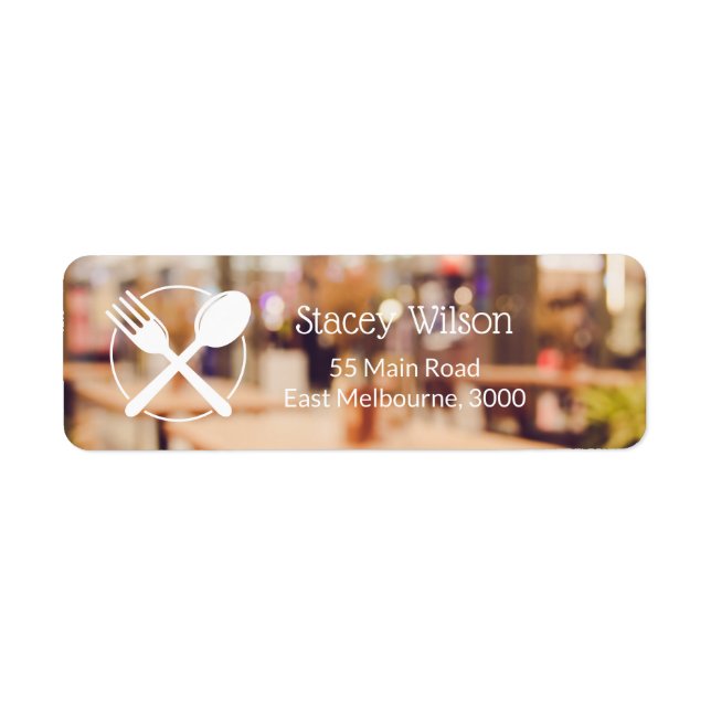 Elegante Restaurant-Verpackungsbeschriftung  (Vorne)