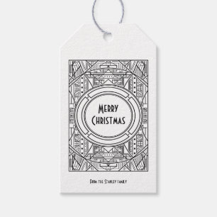 Elegante Retro Art Deko Weihnachten Geschenkanhänger