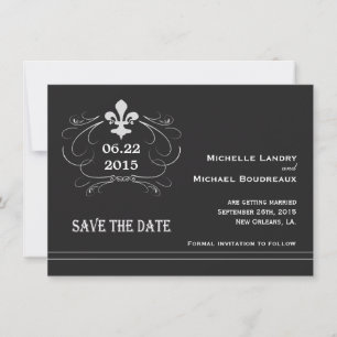 Elegante Retro Art-Lilie Save the Date