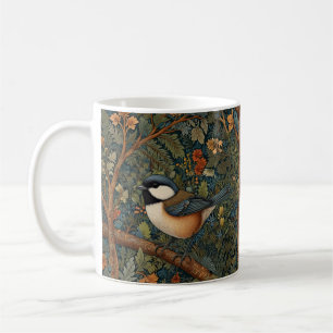 Elegante Retro-Art-Nouveau-Walddrossel Kaffeetasse
