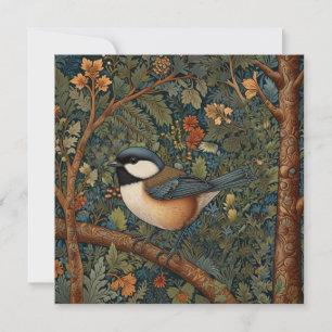 Elegante Retro-Art Nouveau-Waldvogel Einladung