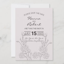 Elegante Retro-Blume-Save the Date-Karte