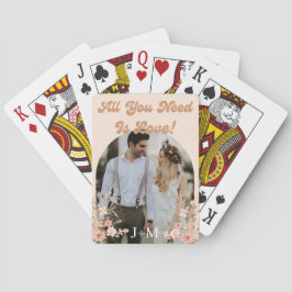 elegante Retro-botanische boho-Foto-Gastgeschenke Spielkarten