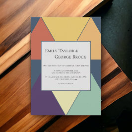 Elegante Retro Geometric Stilvolle Moderne Hochzei Einladung