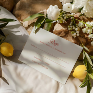 Elegante Retro-Klassiker-Rot- und Elfenbein-RSVP-K RSVP Karte