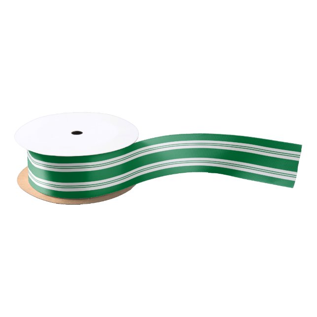 Elegante Retro Peppermint Grüne Candy Cane Streife Satinband (Spule)