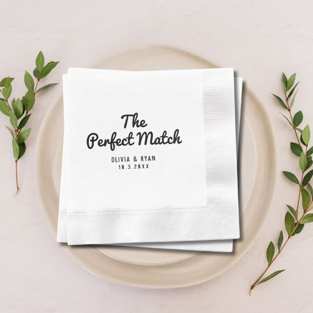 Elegante Retro Perfekte Übereinstimmung Benutzerde Serviette (Elegant Retro Perfect Match Custom Cocktail Hour Napkins
)