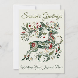 Elegante Retro Reindeer Mint Green Einzigartige We Feiertagskarte