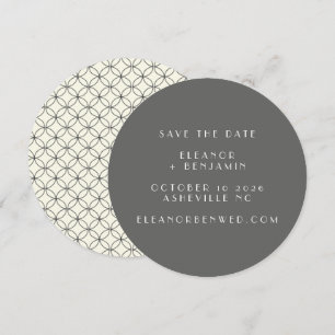 Elegante Retro Schwarz-weiße Linie Kunst, Dichtung Save The Date