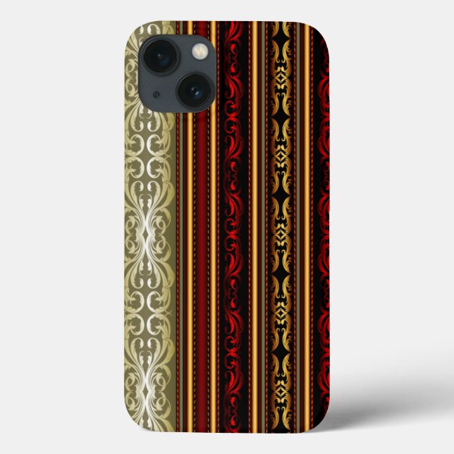 Elegante Retro Stripe Lace Case-Mate iPhone Hülle (Rückseite)