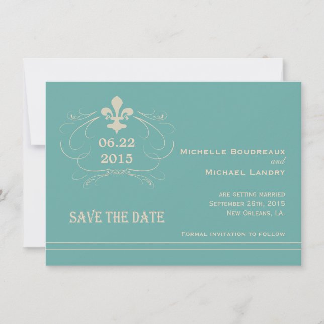 Elegante Retro Style Lilie Save the Date (Vorderseite)