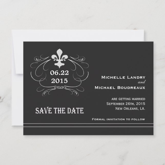Elegante Retro Style Lilie Save the Date (Vorderseite)