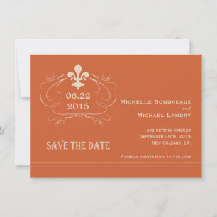 Elegante Retro Style Lilie Save the Date Einladung