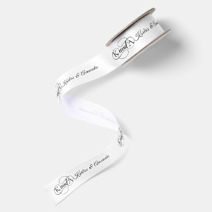 Elegante Retro-UND- individuelle Namen und Monogra Satinband