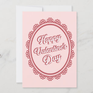 Elegante Retro Vibrant Pink Valentine's Day Card Feiertagskarte