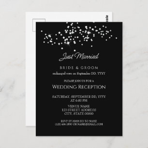 Elegante Rhinestones Hochzeitsempfang entfaltet Postkarte