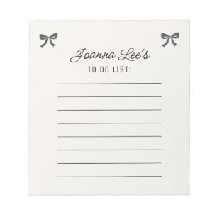 Elegante Ribbon Bow Lined Stationery Notizblock
