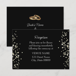 Elegante Ringe mit Strasssteinen Hochzeitsempfang Dankeskarte