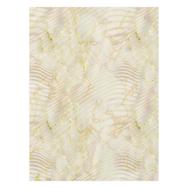 Elegante Ripple Cream & Gold Tischdecke (Vorderseite)