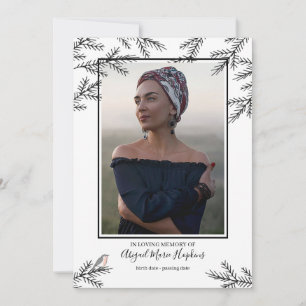 Elegante Robin Bird Beerdigung Danke Bereavement