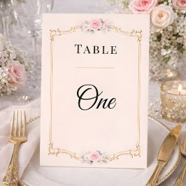 Elegante Rokoko-Hochzeitstischnummern Einladung