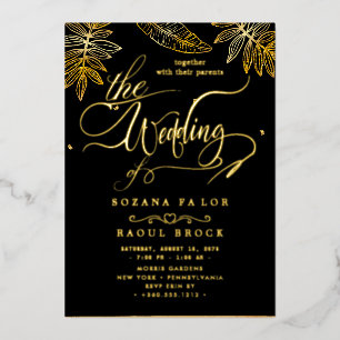 Elegante Romance Rose Gold Foil Wedding Folieneinladung