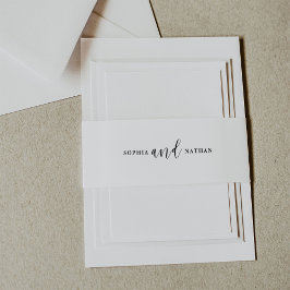 Elegante Romance | Schwarz und Weiß Einladungsbanderole