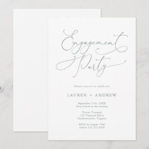 Elegante Romantic Sage Green Engagement Party Einladung