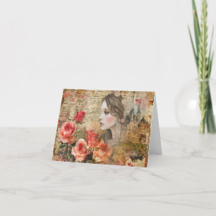 Elegante Romantische Abstrakte Kunst - Blankokarte Feiertagskarte